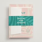 "The Palm" - Belly Bands in Flamingo by Pixel and Hank - Assembled with Invitation