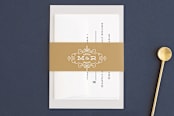 "Ornate Monogram" - Belly Bands in Faux Gold by Kristen Smith - Assembled with Invitation