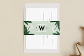 "Botanical Name Plate" - Belly Bands in Sage by Shiny Penny Studio - Assembled with Invitation
