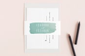 "Painted Sea" - Belly Bands in Seafoam by Hooray Creative - Assembled with Invitation
