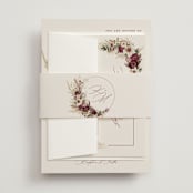 "Dried Floral Wreath" - Belly Bands in Cabernet by Erin Deegan - Assembled with Invitation