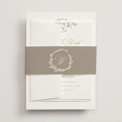 "Romantic Wreath" - Belly Bands in Chantilly by Wildfield Paper Co - Assembled with Invitation