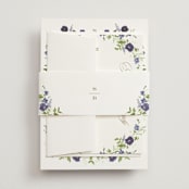 "Wildflower Trellis" - Belly Bands in Iris by Everett Paper Goods - Assembled with Invitation