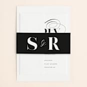 "whimsical ampersand" - Belly Bands in Black Tie by Laura Hamm - Assembled with Invitation