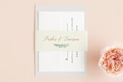 "Painted Ferns" - Belly Bands in Cream by Amy Kross - Assembled with Invitation