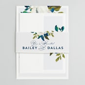 "Our Something Blue" - Belly Bands in Ocean by AK Graphics - Assembled with Invitation