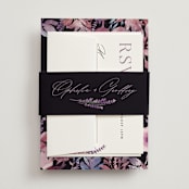 "Romantic Florals" - Belly Bands in Violet by Hooray Creative - Assembled with Invitation