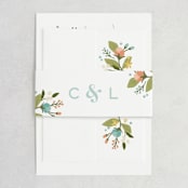 "Floral Ampersand" - Belly Bands in Sea Breeze by Jennifer Wick - Assembled with Invitation