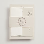 "Delicate monogram" - Belly Bands in Ecru by Hooray Creative - Assembled with Invitation