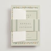 "Framed Floral" - Belly Bands in Mustard by Baumbirdy - Assembled with Invitation