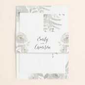 "Watercolor Floral" - Belly Bands in Fog by Jill Means - Assembled with Invitation