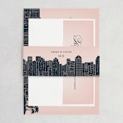 "Big City - San Diego" - Belly Bands in Blush by Hooray Creative - Assembled with Invitation