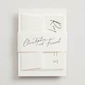 "Beautifully Scripted" - Belly Bands in Pearl by Hooray Creative - Assembled with Invitation