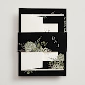 "A Wedding in the Garden" - Belly Bands in Charcoal by Chris Griffith - Assembled with Invitation