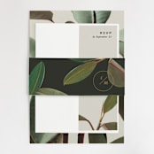 "Powder Room Florals" - Belly Bands in Cream by Ariel Rutland - Assembled with Invitation