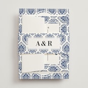 "Calcutta Stamp" - Belly Bands in Azure by Oma N. Ramkhelawan - Assembled with Invitation