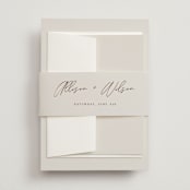 "Love Note" - Belly Bands in Ecru by AK Graphics - Assembled with Invitation