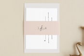 "Twirl Monogram A" - Belly Bands in Blush by Ariel Rutland - Assembled with Invitation