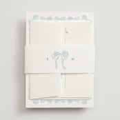 "Bow Frame" - Belly Bands in Lagoon by Leah Bisch - Assembled with Invitation