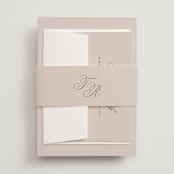 "Arch Monogram" - Belly Bands in Dusty Rose by Kelly Schmidt - Assembled with Invitation