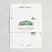 "Tropical Foliage" - Belly Bands in Fern by Hooray Creative - Assembled with Invitation