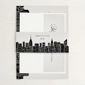 "Big City - New York City" - Belly Bands in Light Taupe by Hooray Creative - Assembled with Invitation