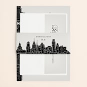"Big City - Philadelphia" - Belly Bands in Light Taupe by Hooray Creative - Assembled with Invitation