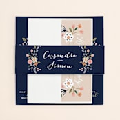 "Wildflower Crest" - Belly Bands in Navy by Alethea and Ruth - Assembled with Invitation