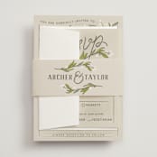 "Rustic Love" - Belly Bands in Parchment by GeekInk Design - Assembled with Invitation
