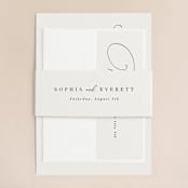 "Flowing Initials" - Belly Bands in Ivory by Hooray Creative - Assembled with Invitation