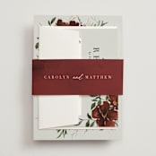 "harvest" - Belly Bands in Cabernet by Everett Paper Goods - Assembled with Invitation