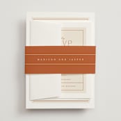 "Modern Ticket" - Belly Bands in Rust by Alethea and Ruth - Assembled with Invitation