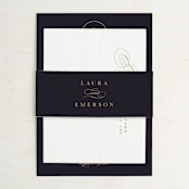 "Monogram a la Mode" - Belly Bands in Midnight by Hooray Creative - Assembled with Invitation
