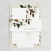 "A Garden Wedding" - Belly Bands in Magnolia by Chris Griffith - Assembled with Invitation