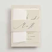 "Tilted Script" - Belly Bands in Ivory by Hannah Williams - Assembled with Invitation