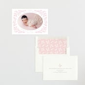 "Delicate Dream" - Letterpress Birth Announcements in Blush by ASQ Studio - Assembled