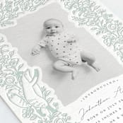 "Woodland" - Letterpress Birth Announcements in Mint by Shannon Chen of Four Wet Feet Studio - Detail