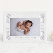"Sweet border" - Letterpress Birth Announcements in Periwinkle by Ana de Sousa - Front