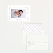 "Sweet border" - Letterpress Birth Announcements in Periwinkle by Ana de Sousa - Assembled