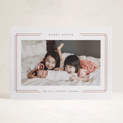 "Elegant frame" - Letterpress Birth Announcements in Latte by Kelly Schmidt - Front