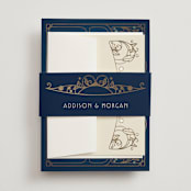 "Ornate Deco" - Belly Bands in Goldenrod by GeekInk Design - Assembled with Invitation