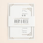 "Framed Deco Elegance" - Belly Bands in Classic White by Kelly Schmidt - Assembled with Invitation