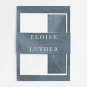 "Moody Marbling" - Belly Bands in Slate by Hooray Creative - Assembled with Invitation