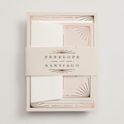 "Art Deco Border" - Belly Bands in Blush by Hooray Creative - Assembled with Invitation