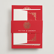 "HAPPINESS x 2" - Belly Bands in Ruby by Melanie Kosuge - Assembled with Invitation