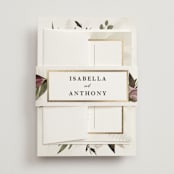 "Roses & Greenery" - Belly Bands in Aubergine by Susan Moyal - Assembled with Invitation