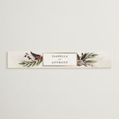 "Roses & Greenery" - Belly Bands in Aubergine by Susan Moyal - Front