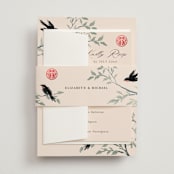 "LOVEBIRDS" - Belly Bands in Cream by Elly - Assembled with Invitation