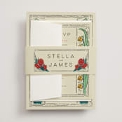 "Deco Spring Florals" - Belly Bands in Birch by Shiny Penny Studio - Assembled with Invitation