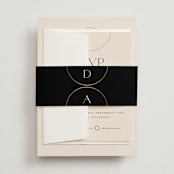 "Modernist Monogram" - Belly Bands in Latte by Christie Garcia - Assembled with Invitation